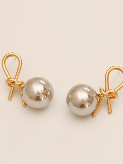 HYACINTH Brass Imitation Pearl knot Vintage Drop Trend Korean Fashion Earring 2