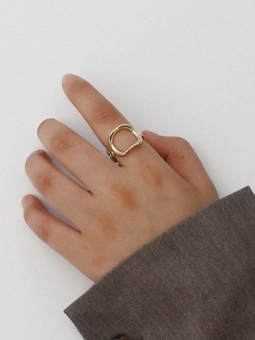 HYACINTH Copper Geometric Trend Blank Fashion Ring 1