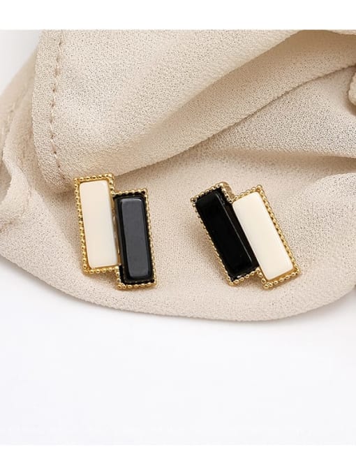 HYACINTH Copper Resin Geometric Minimalist Stud Trend Korean Fashion Earring 2