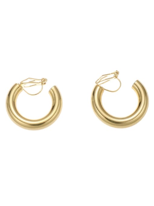 Ear clip Brass Geometric Minimalist Clip Earring