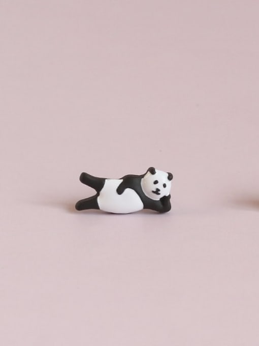 Five Color Alloy Enamel Panda Minimalist Stud Earring 3