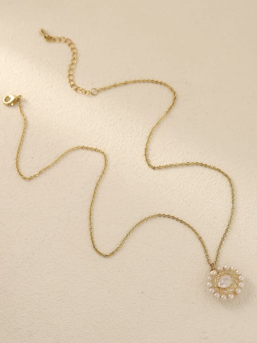 HYACINTH Brass Imitation Pearl Geometric Vintage Trend Korean Fashion Necklace 2