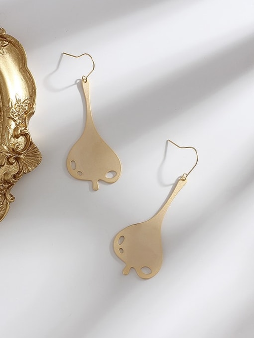 Dumb gold Copper Smooth Geometric Minimalist Hook Trend Korean Fashion Earring