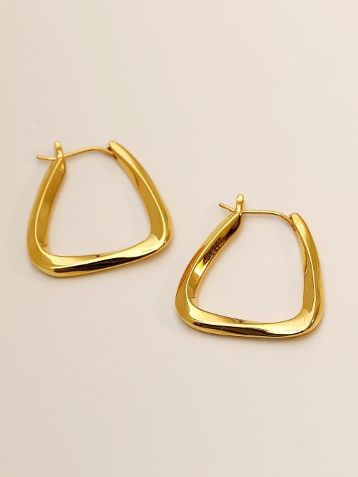 HYACINTH Brass Hollow Geometric Minimalist Stud Trend Korean Fashion Earring 0