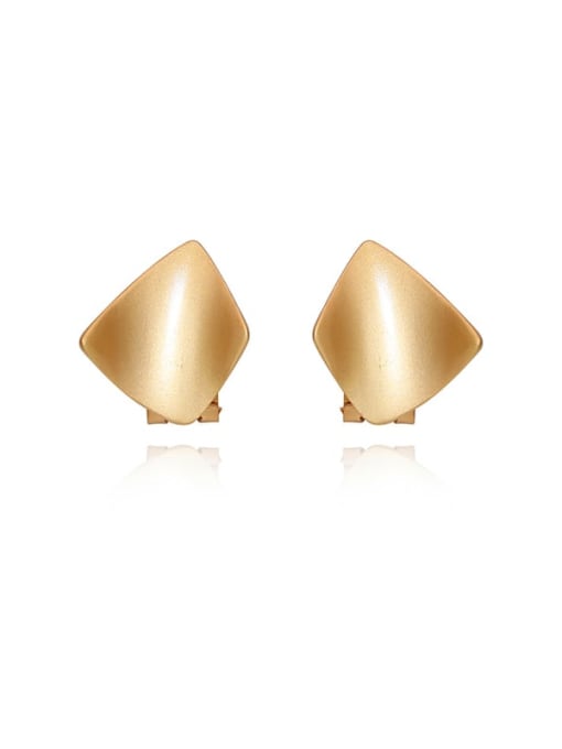 Deduction from dumb gold ear Brass Smooth Geometric Vintage Stud Trend Korean Fashion Earring