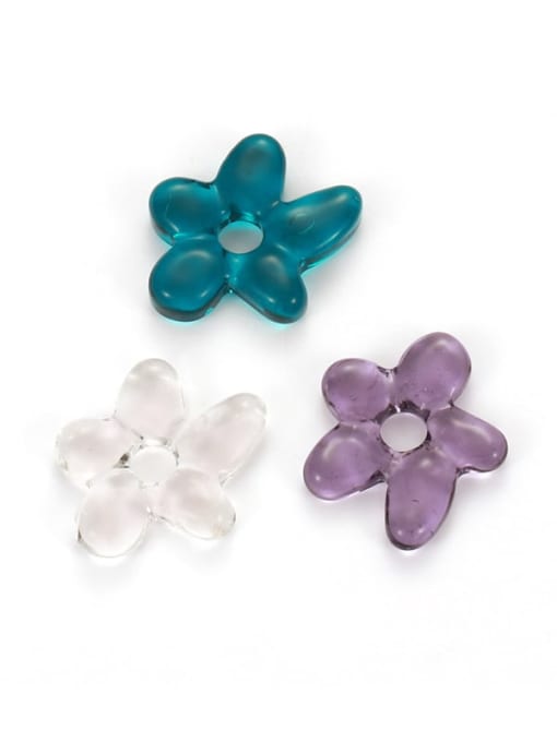 Five Color Hand Glass Flower Stone Minimalist Pendant
