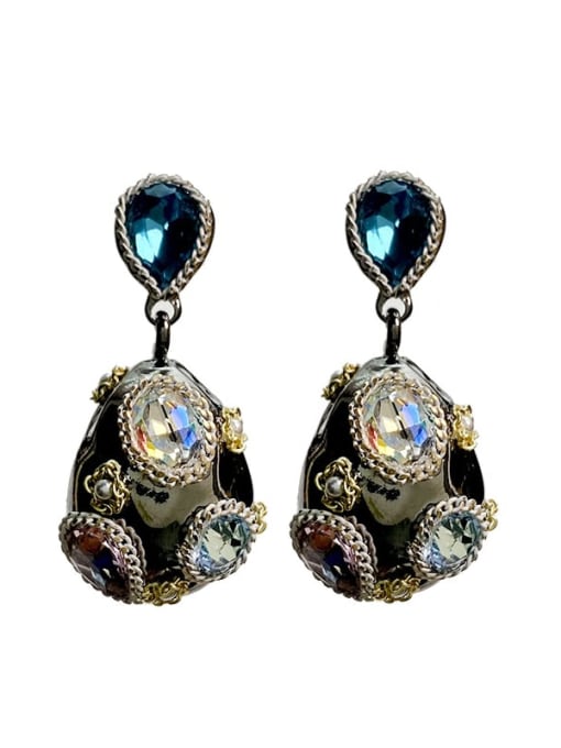 Opposite sex water drop earrings Brass Cubic Zirconia Water Drop Vintage Drop Earring