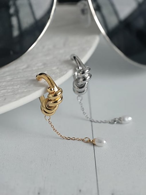 TINGS Brass Imitation Pearl Tassel Vintage Drop Earring(Single-Only One) 3