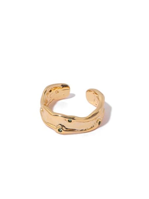 Emerald  ring Brass Geometric Vintage Band Ring