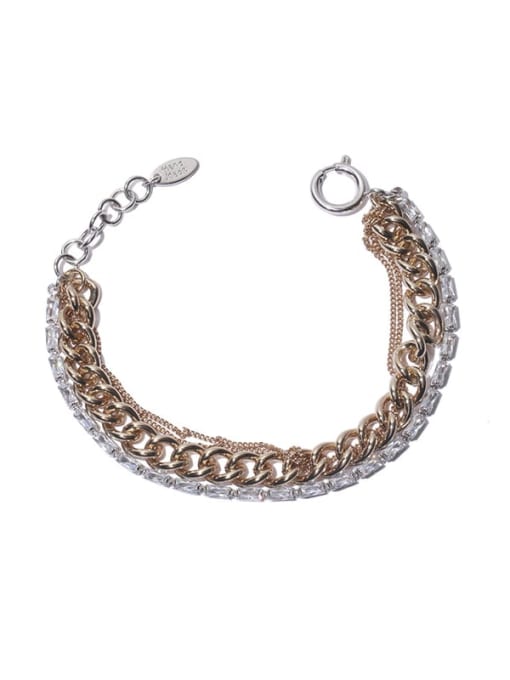 ACCA Brass Imitation Pearl Geometric Vintage Strand Bracelet 0