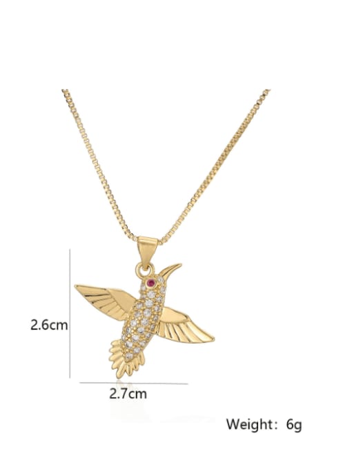 AOG Brass Cubic Zirconia Bird Hip Hop Necklace 2