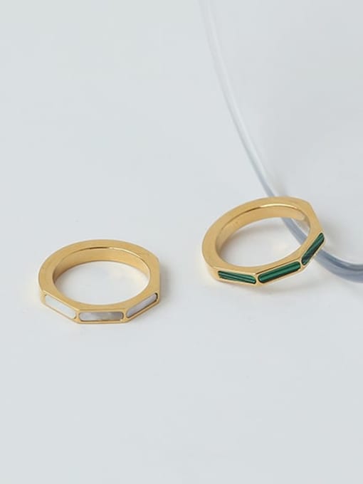 ACCA Brass Shell Geometric Minimalist Band Ring 2