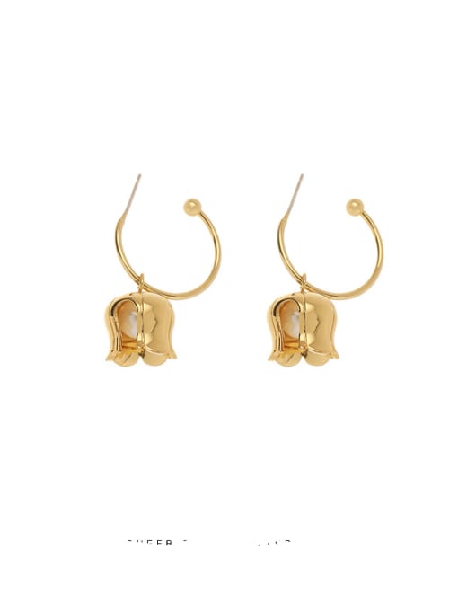 Gold (detachable pendant) Brass Bell Minimalist Hook Earring