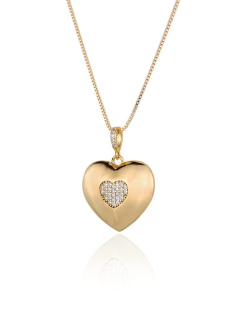renchi Brass Heart Cubic Zirconia Earring and Necklace Set 4