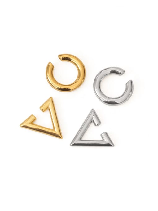 ACCA Brass Smooth Geometric Vintage Clip Earring 0