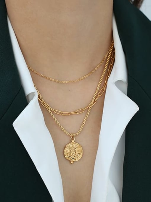ACCA Brass Geometric Vintage Pendant Necklace 1