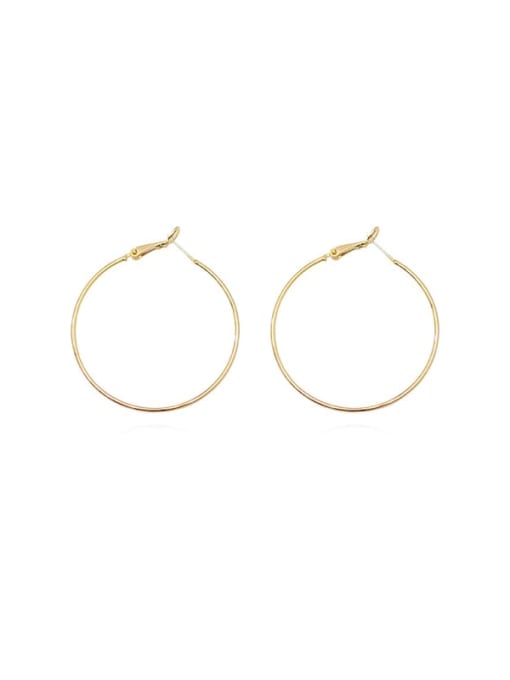 HYACINTH Brass Round Minimalist Hoop Trend Korean Fashion Earring 0