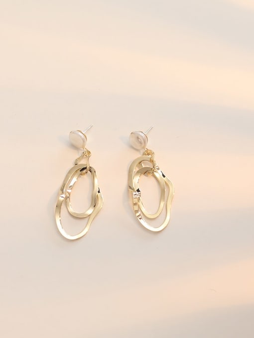HYACINTH Copper  Hollow Geometric Minimalist Drop Trend Korean Fashion Earring 4