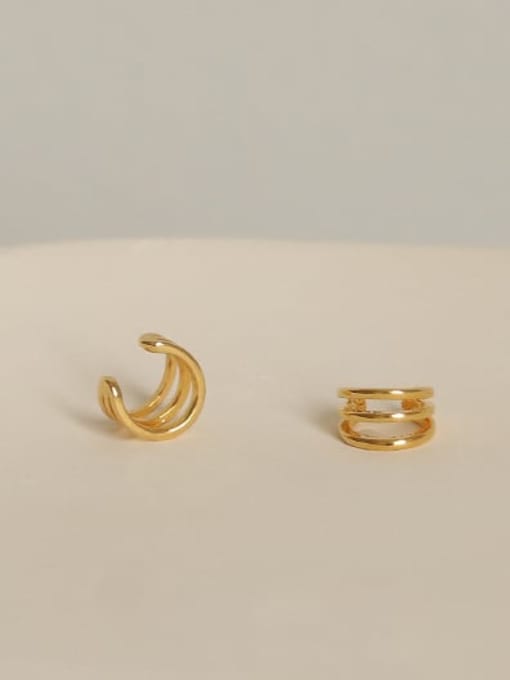 ACCA Brass Geometric Minimalist Clip Earring 0