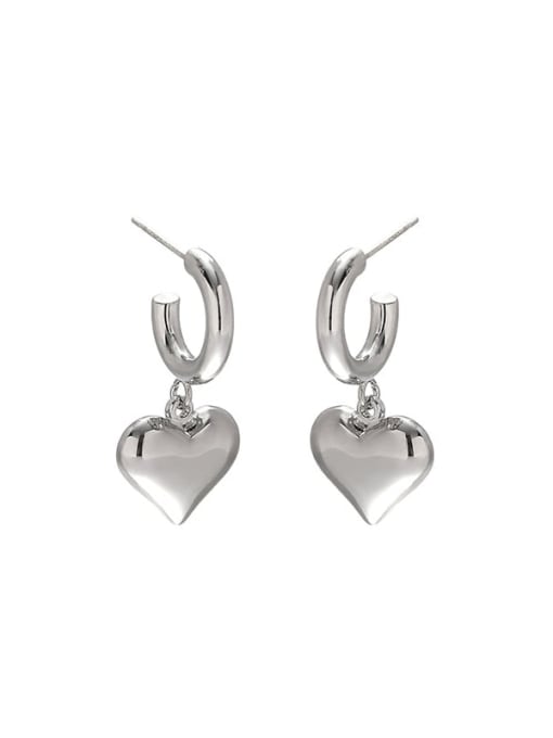 Earrings Brass Minimalist Heart Earring and Necklace Set