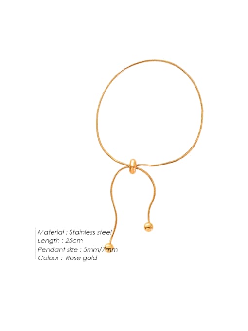 Rose gold Stainless steel Tassel Minimalist Adjustable Bracelet