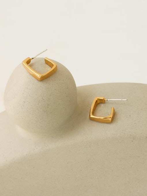 Five Color Brass Geometric Minimalist Huggie Earring