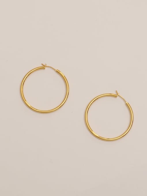 HYACINTH Brass Geometric Minimalist Hoop Trend Korean Fashion Earring 4