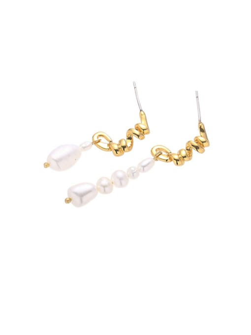 ACCA Brass Imitation Pearl Irregular Minimalist Single Earring 3