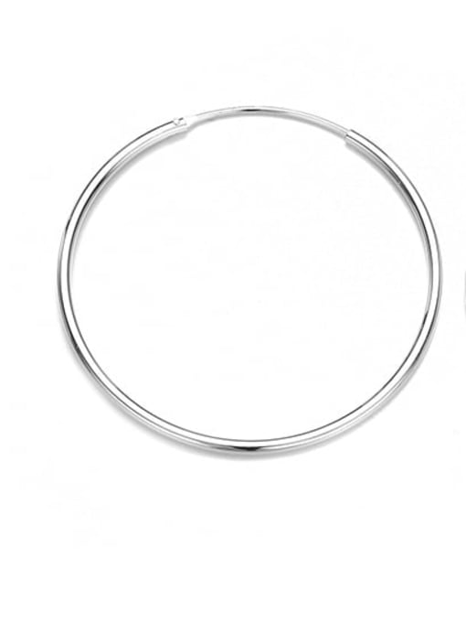 Steel color Stainless steel Round Minimalist Hoop Earring