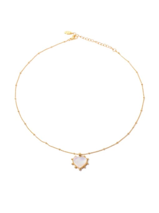 gold Titanium Steel Shell Heart Minimalist Necklace