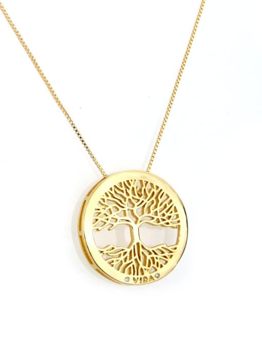gold-plated Brass Cubic Zirconia Round Dainty Necklace