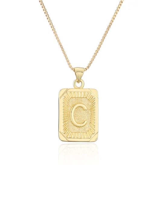 C Brass Letter Hip Hop Geometry Pendant Necklace
