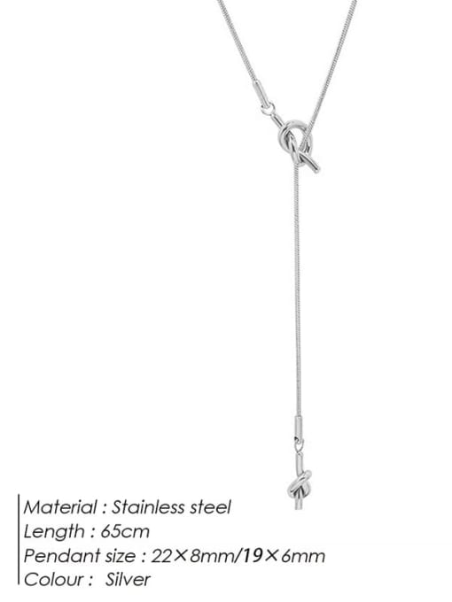 Desoto Stainless steel Tassel Minimalist Lariat Necklace 4