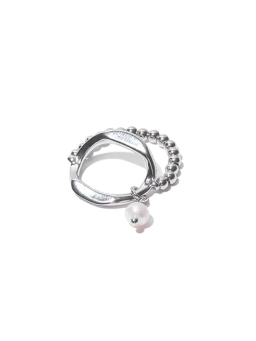 TINGS Brass Bead Geometric Hip Hop Stackable Ring 0