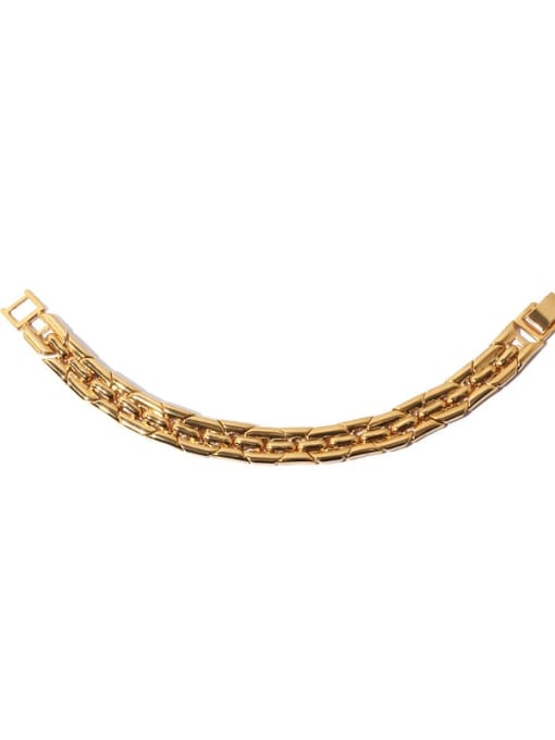 golden Brass Geometric Vintage Irregular wide chain Link Bracelet