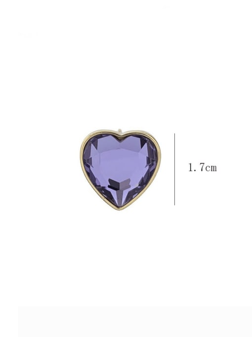 SUUTO Brass Cubic Zirconia Heart Luxury Stud Earring 3