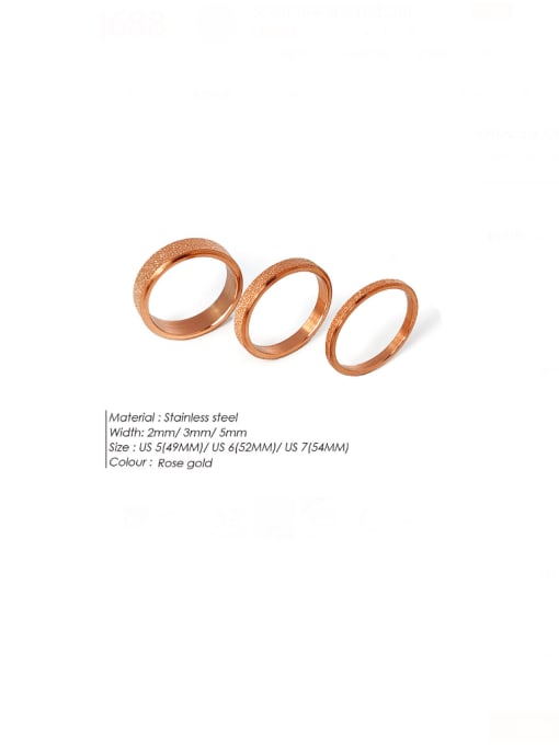 rose gold Wide 5mm 25126 Titanium  Round Geometric Minimalist Band Ring