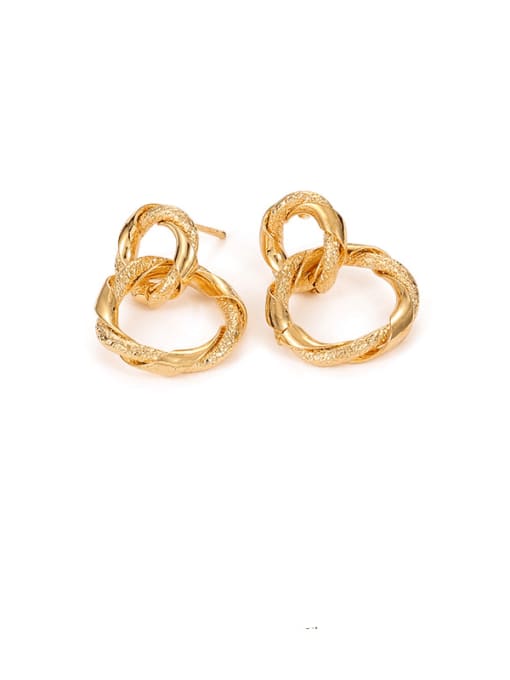 Circle Earrings Brass Geometric Hip Hop Drop Earring