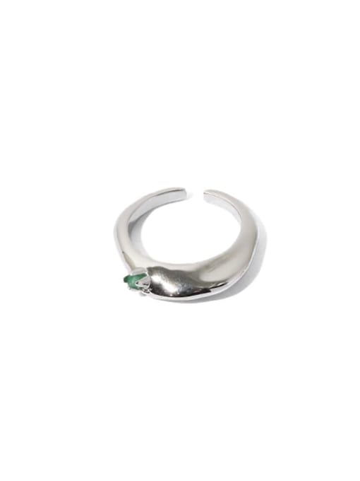 Platinum Brass Geometric Minimalist Band Ring