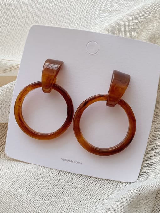 F27 amber (separate cardboard package) Alloy Resin Cellulose Acetate Geometric Vintage Drop Earring