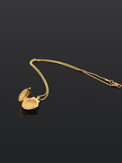 gold Brass Irregular Minimalist  shell pendant Necklace