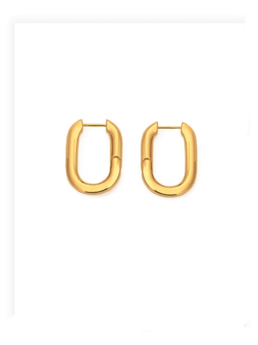 ACCA Brass Hollow Geometric Minimalist Huggie Earring