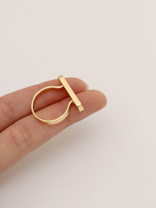 HYACINTH Brass Shell Geometric Minimalist Band Fashion Ring 2