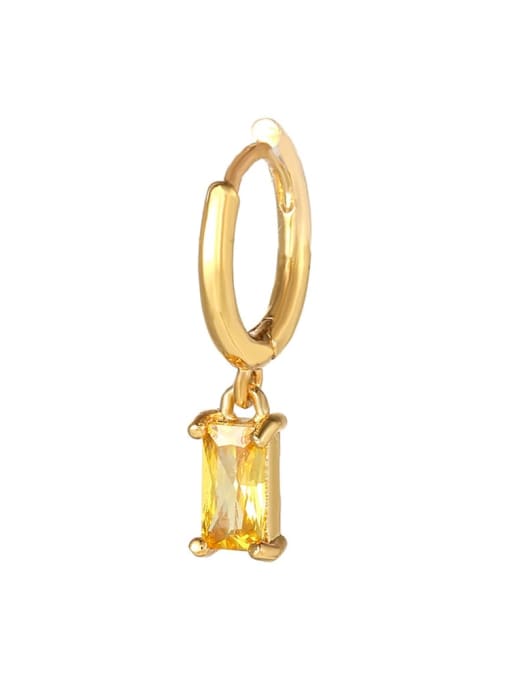 689 Brass Cubic Zirconia Geometric Cute Single Earring(Single-Only One)