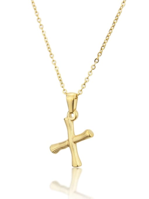 X Titanium Rhinestone minimalist letter Pendant Necklace