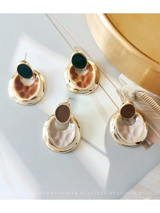 HYACINTH Copper Enamel Geometric Minimalist Drop Trend Korean Fashion Earring 2