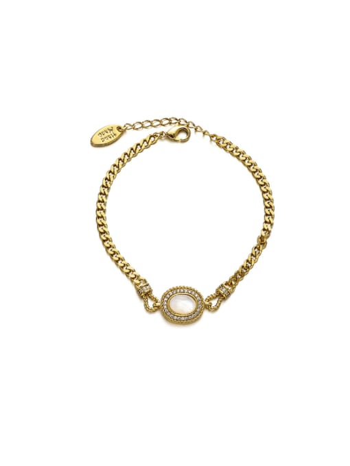 white Shell Bracelet Brass Tiger Eye  Hip Hop Geometric Earring and Necklace Set