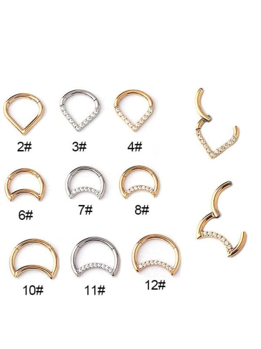 HISON Stainless steel Cubic Zirconia Water Drop Hip Hop Nose Rings(Single Only One) 2