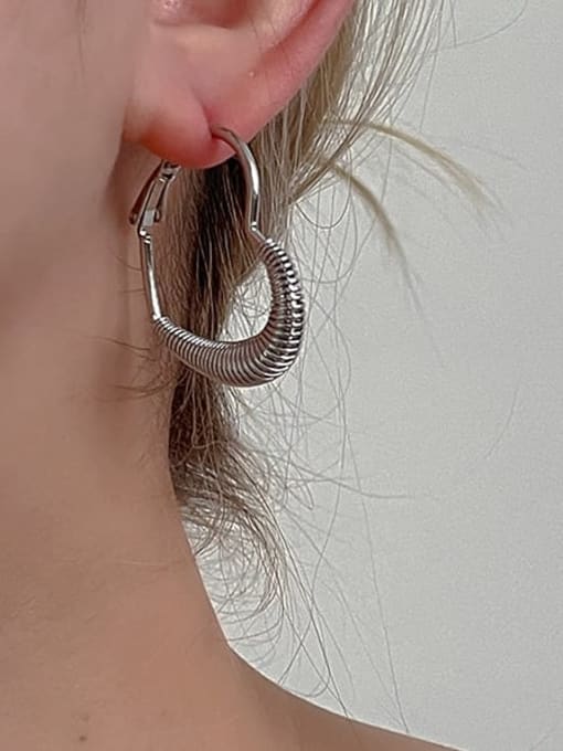 YOUH Brass Heart Hip Hop Stud Earring 1
