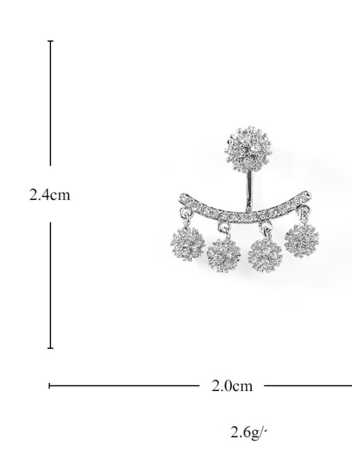 ACCA Brass Cubic Zirconia Tassel Minimalist Stud Earring 2
